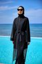 Black Tulle Kimono – Stylish, Lightweight and Full Length Hijab Beach Pareo P2501-1