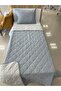 Single Quilted Reversible Bedspread Set for Young Children's Room, Gray Beige - 6