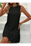 Women's Relaxed Fit Ruffled Crinkle Fabric Woven Dress - 2