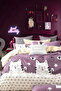 Fitted Sheet Duvet Cover Set Double Lovely Cats Dusty Rose