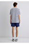 Navy Blue Striped T-Shirt Loose Fit / Loose Relaxed Cut 0612738-70496 - 4