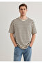 Striped Beige T-Shirt Loose Fit / Loose Relaxed Cut 0612515 -70322