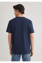 Logo Printed Navy Blue T-Shirt Regular Fit / Normal Cut 0611322-70490 - 5