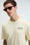 Savor Men's Oversize 100% Cotton Printed Round Neck Yellow T-Shirt - 3