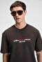 Baggy Men's 100% Cotton Oversize Fit Printed Short Sleeve Round Neck Brown T-Shirt - 2
