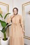 Lara Fabric Half Button Women's Dress - Tile / E0121 - 3