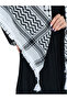 130 X 130 Black Checkered Striped Palestinian Keffiyeh with Tassels - 4