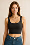 Thick Strap Ribbed Seamless Bustier