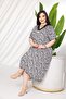 100% Bamboo Oversize Size U-Neck Lace Detailed Skirṫ Flared Elbi̇Se Suffle Overlock - 3