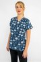 Navy Blue Cat Patterned Lycra Bottom Top Set - 8