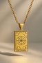 The Wheel - Wheel of Fortune Tarot Card Gold |   316L Steel Necklace