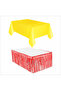 Yellow Tablecloth and Red Table Skirt Gs Celebration