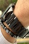 New Season Stainless Steel Cord Men's Wrist Watch+Bracelet - 4