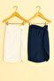 Set of 2 Beach Pareo Chiffon White and Navy Blue 150X50 - 2