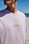 Copacabana Men's 100% Organic Cotton Oversized Short Sleeve Pink T-shirt with Front Back Cracking Print Detail - 5