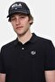 Lakes Black Polo Collar Embroidered 100% Cotton Standard Fit Men's Tshirt - 2