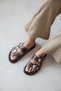 Gavi Women's Drop Detail Daily Comfort Leather Slippers Brown