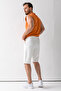 Men's Elastic Waist Laced Pocket Textured Shorts White - 8043 - 8