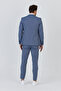 Ateca Men's Dark Blue Italian Striped Jacket+Pants+Vest Slim Fit Suit - 7
