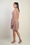 Women's Thick Strap Lined Glitter Flock Printed Short Flared Dress - 4