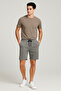8043 Cotton Waist-Strapped Pocketed Regular Fit Printed Summer Shorts - 4