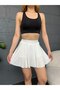 Women's Elastic Waist Flounce Sports Skirt with Shorts Inside - 2