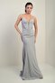 Women's Strapless Lace up Back Lining Underwire Long Fish Evening Dress - 2