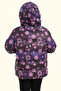 Girl's Purple Snowflake Pattern Fleece Water and Windproof Hooded Puffer Winter Jacket with Pockets - 4