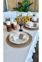 Pearl Ruffle Tablecloth Ecru - 2