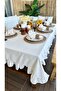 Pearl Ruffle Tablecloth Ecru - 7