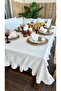 Pearl Ruffle Tablecloth Ecru - 6