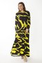 Women's Large Size Colorful Woven Viscose Fabric Front Buttoned Hem Tiered Dress 65N37088 - 4