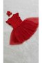 Girl's Red Cotton Short Sleeve Special Occasion Birthday Christmas Evening Dress Gift Daily Princess Dress - 5