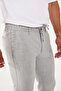 Men's Jogger Slimfit Waist Half Elastic Gray Fabric Trousers - 7
