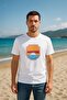 Men's Crew Neck 100% Cotton Köyceğiz Printed Short Sleeve T-Shirt Patterned