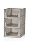 Set of 3 Brown Multi-Purpose Sliding Shelves for Clothing and Home Organization - 2
