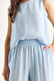 Women's Baby Blue Thick Strap Blouse Elastic Waist Pants Modal Set 3089 60283231 - 5