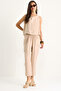 Women's Beige Thick Strap Blouse Elastic Waist Pants Modal Set 3089 60283231