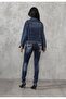 Wd256 Contrast Stitched Embroidered Blue Women's Jeans - 5