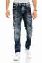 Cd286 Decorative Stitched Washable Dark Men's Trousers - 2