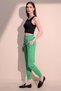 Women's Green Comfortable Textured Fabric Pocket Elastic Waist Leg Jogger Sports Trousers - 3
