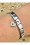 Zircon Stone Heart Steel Charm and Italian Steel Bracelet I Special Boxed - 6