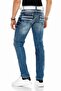 C-1127 Two Layers Pocket Embroidered Men's Jean Trousers - 5