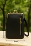 Black Gold Detailed Women's Bag I Vintage Design I 3-Eye Stylish Model and Makeup Mirror - 2