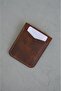 Genuine Frisco Leather Card Holder Wallet – Handmade, Minimal Design with Snap Closure, Slim & Stylish - Brown - 6