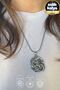 Stainless Steel Medallion Double Sided Dragon Silver Color Glossy Anti-Tarnish Steel Pendant Unisex Necklace - 2