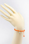 Orange Colored Square Beaded Elevator Evil Eye Beaded Bracelet, Gift Bracelet - 5