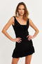 Women's Black Degaje Neckline Mini Dress Hor0078 - 8