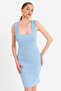 Women's Blue Shoulder Strap Camisole Mini Dress Uro203