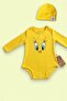 Luvvera Yellow Chick Detailed Hat 3 Piece Baby Set 100% Cotton - 4